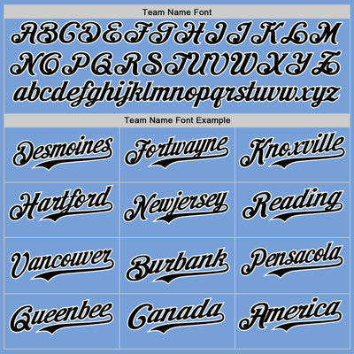 Custom Light Blue Black White-Red Authentic Baseball Jersey