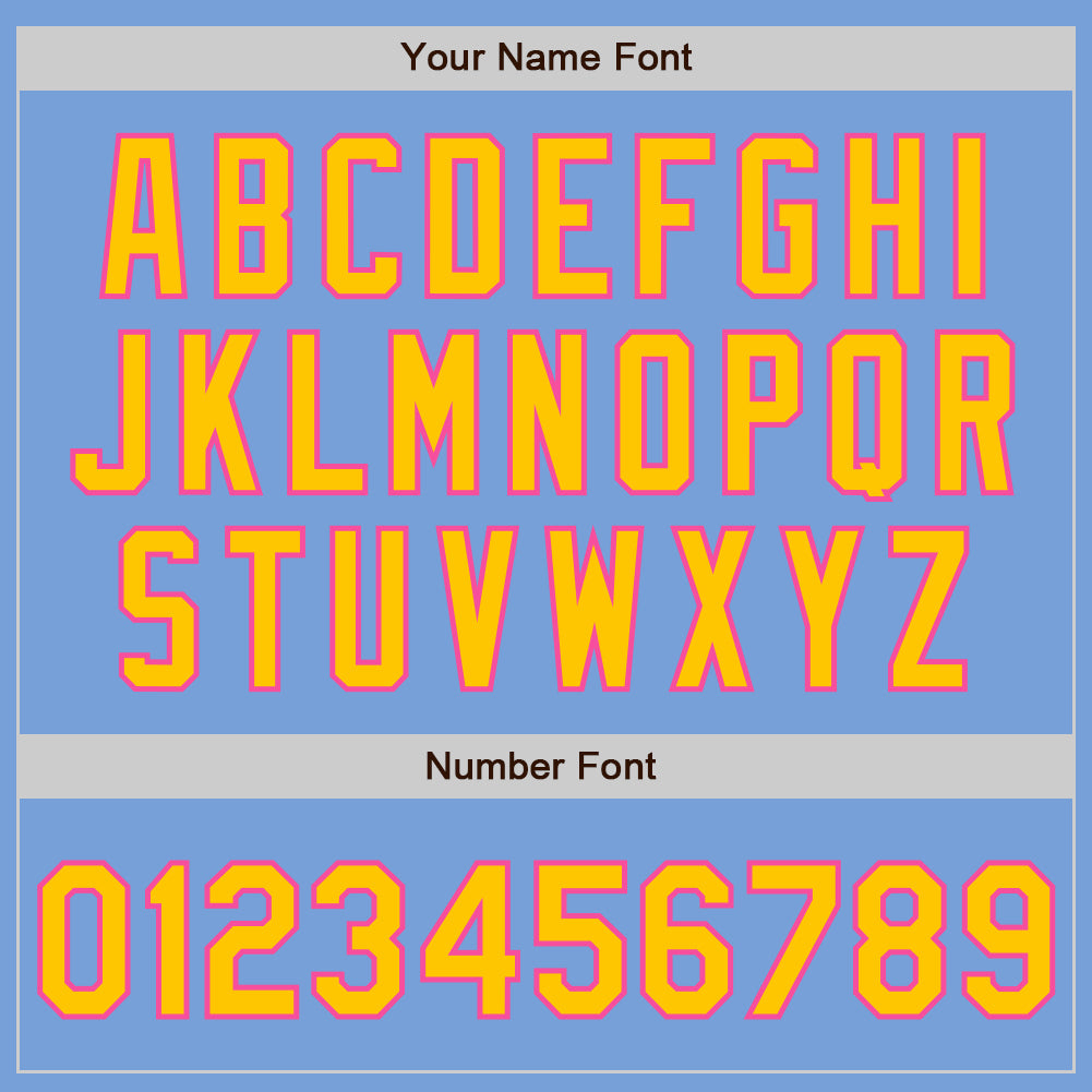 Custom Light Blue Yellow-Pink Authentic Baseball Jersey