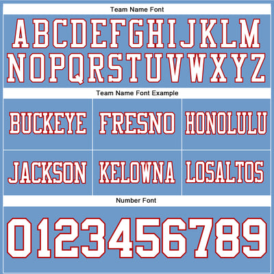 Custom Light Blue White-Red Authentic Football Jersey