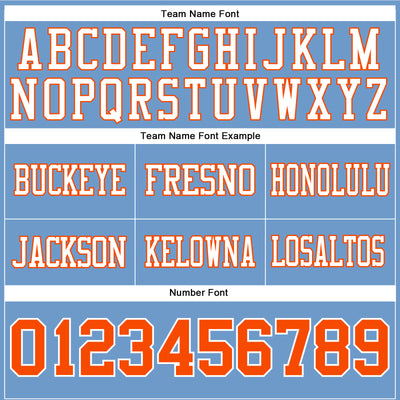 Custom Light Blue Orange-White Authentic Football Jersey