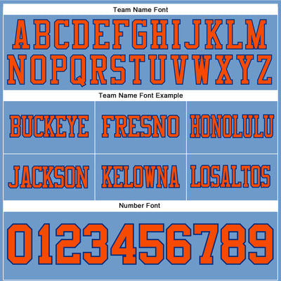 Custom Light Blue Orange-Royal Authentic Football Jersey