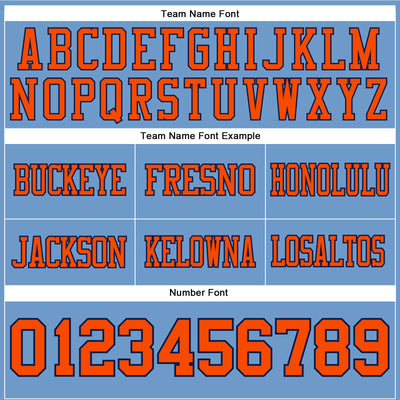 Custom Light Blue Orange-Navy Authentic Football Jersey