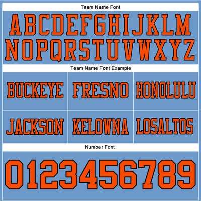 Custom Light Blue Orange-Black Authentic Football Jersey