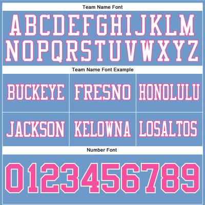 Custom Light Blue Pink-White Authentic Football Jersey