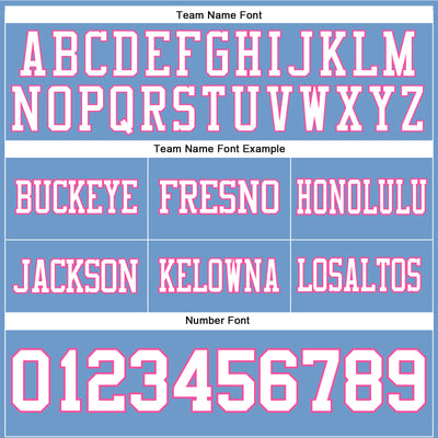 Custom Light Blue White-Pink Authentic Football Jersey