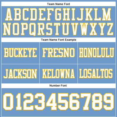 Custom Light Blue White-Gold Authentic Football Jersey