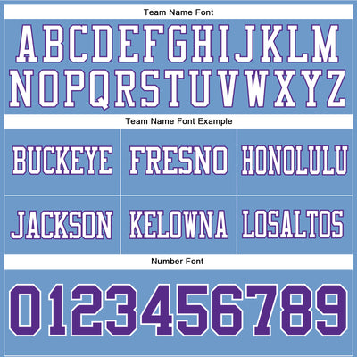 Custom Light Blue Purple-White Authentic Football Jersey