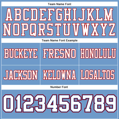 Custom Light Blue White Royal-Red Authentic Football Jersey