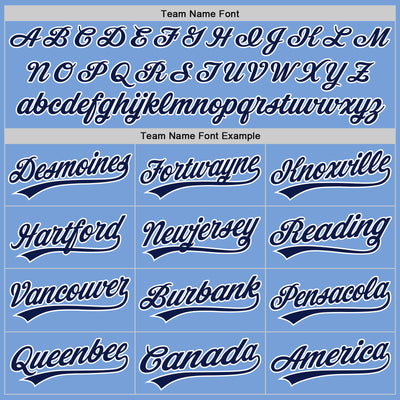 Custom Stitched Light Blue Navy-White Baseball Pullover Sweatshirt Hoodie