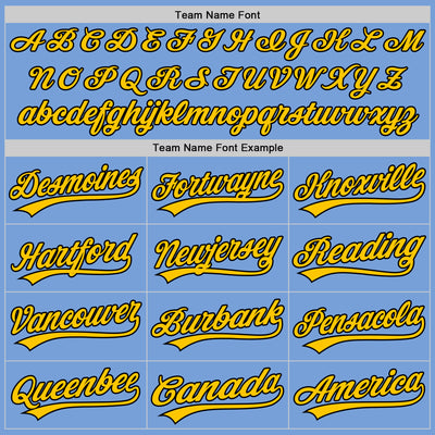 Custom Stitched Light Blue Yellow-Black Baseball Pullover Sweatshirt Hoodie