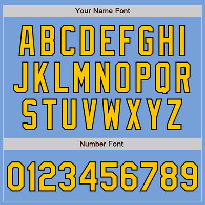 Custom Stitched Light Blue Yellow-Black Baseball Pullover Sweatshirt Hoodie