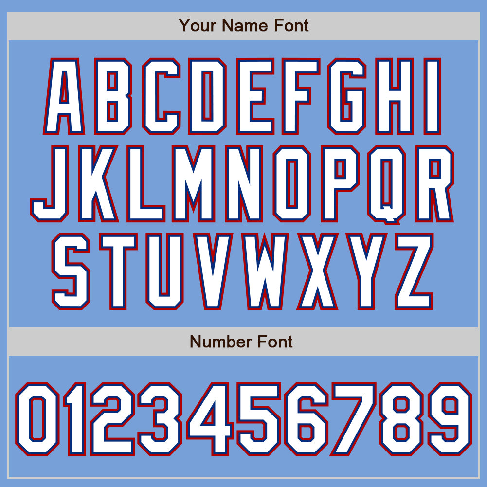 Custom Stitched Light Blue White Royal-Red Baseball Pullover Sweatshirt Hoodie