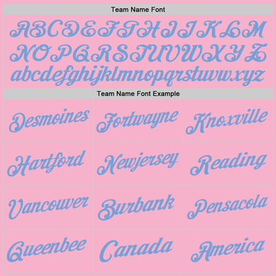 Custom Light Pink Light Blue-White Authentic Throwback Basketball Jersey