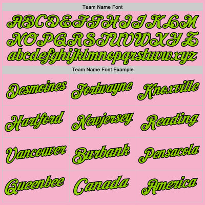 Custom Light Pink Neon Green-Black Authentic Throwback Basketball Jersey