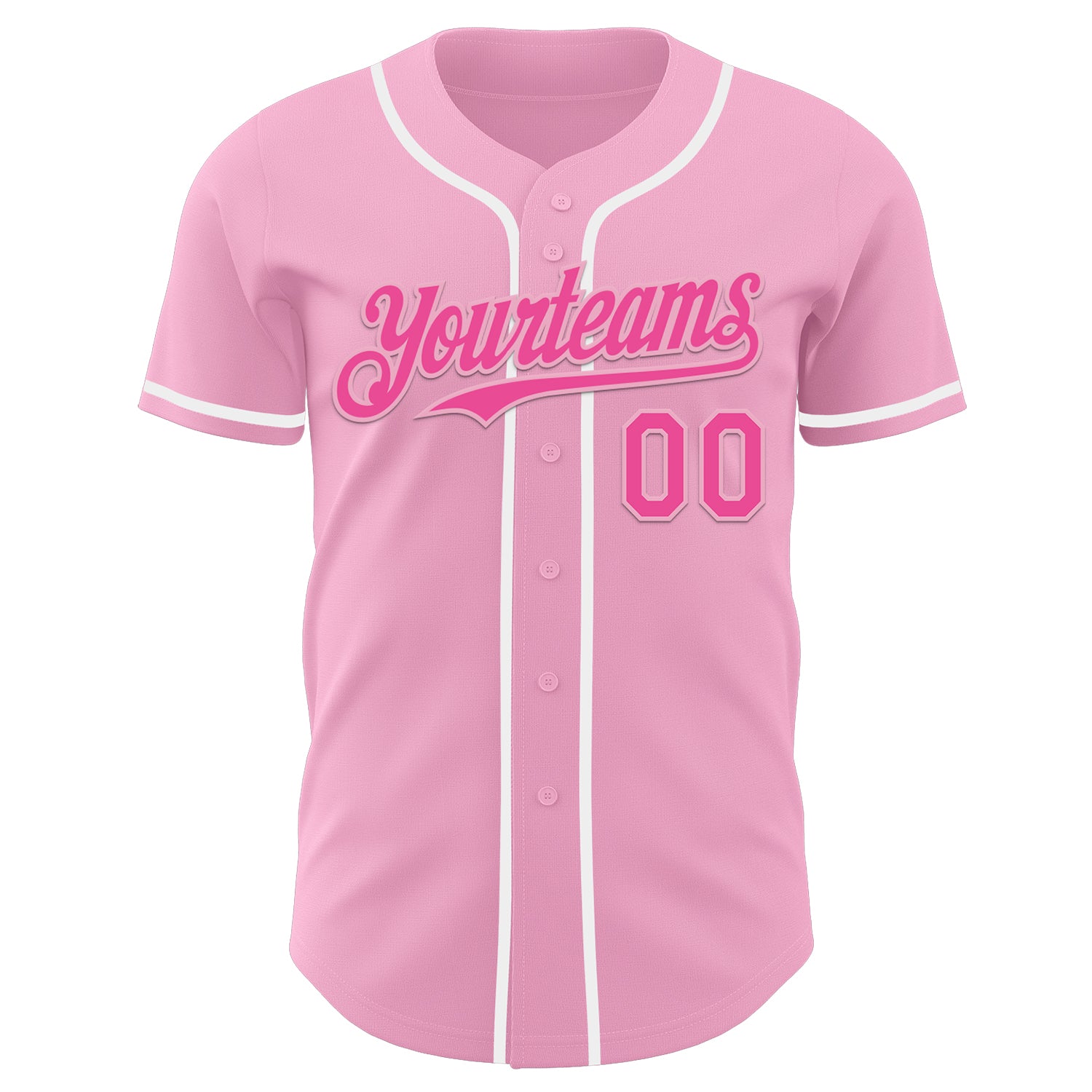 Custom Light Pink Pink-White Authentic Baseball Jersey