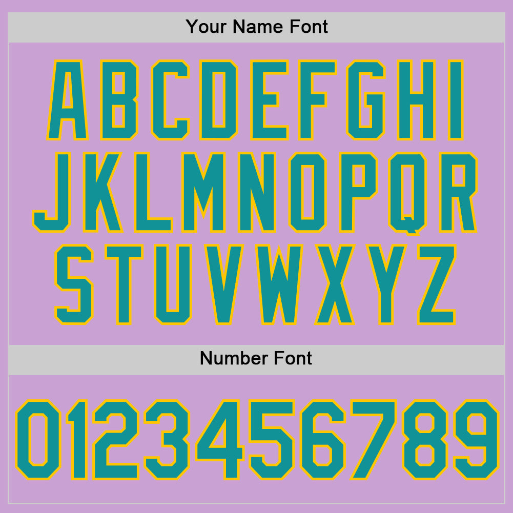 Custom Light Purple Teal-Yellow Authentic Baseball Jersey