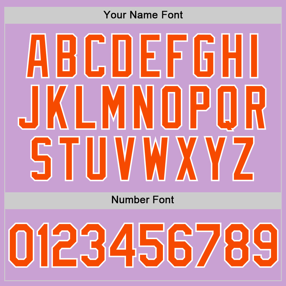 Custom Light Purple Orange-White Authentic Baseball Jersey
