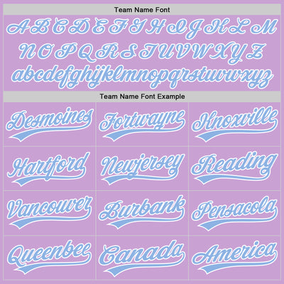 Custom Light Purple Light Blue-White Authentic Baseball Jersey