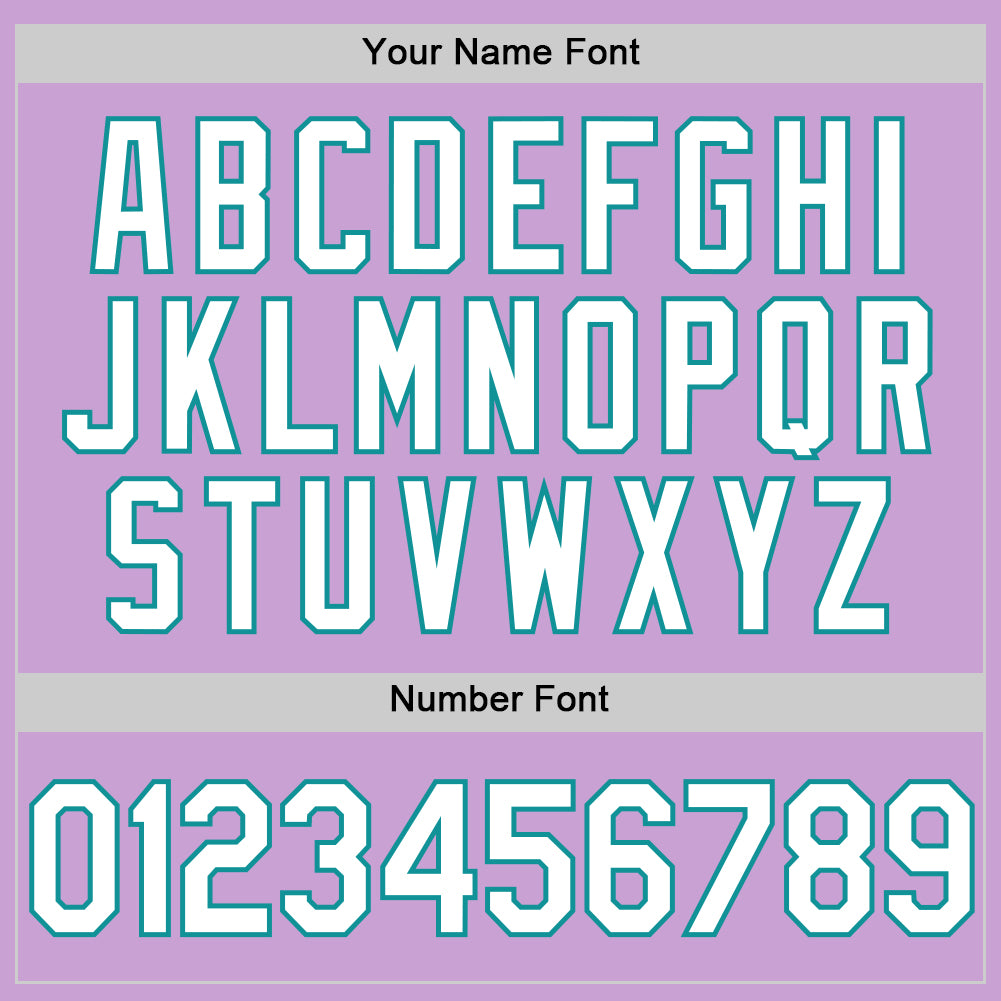 Custom Light Purple White-Teal Authentic Baseball Jersey