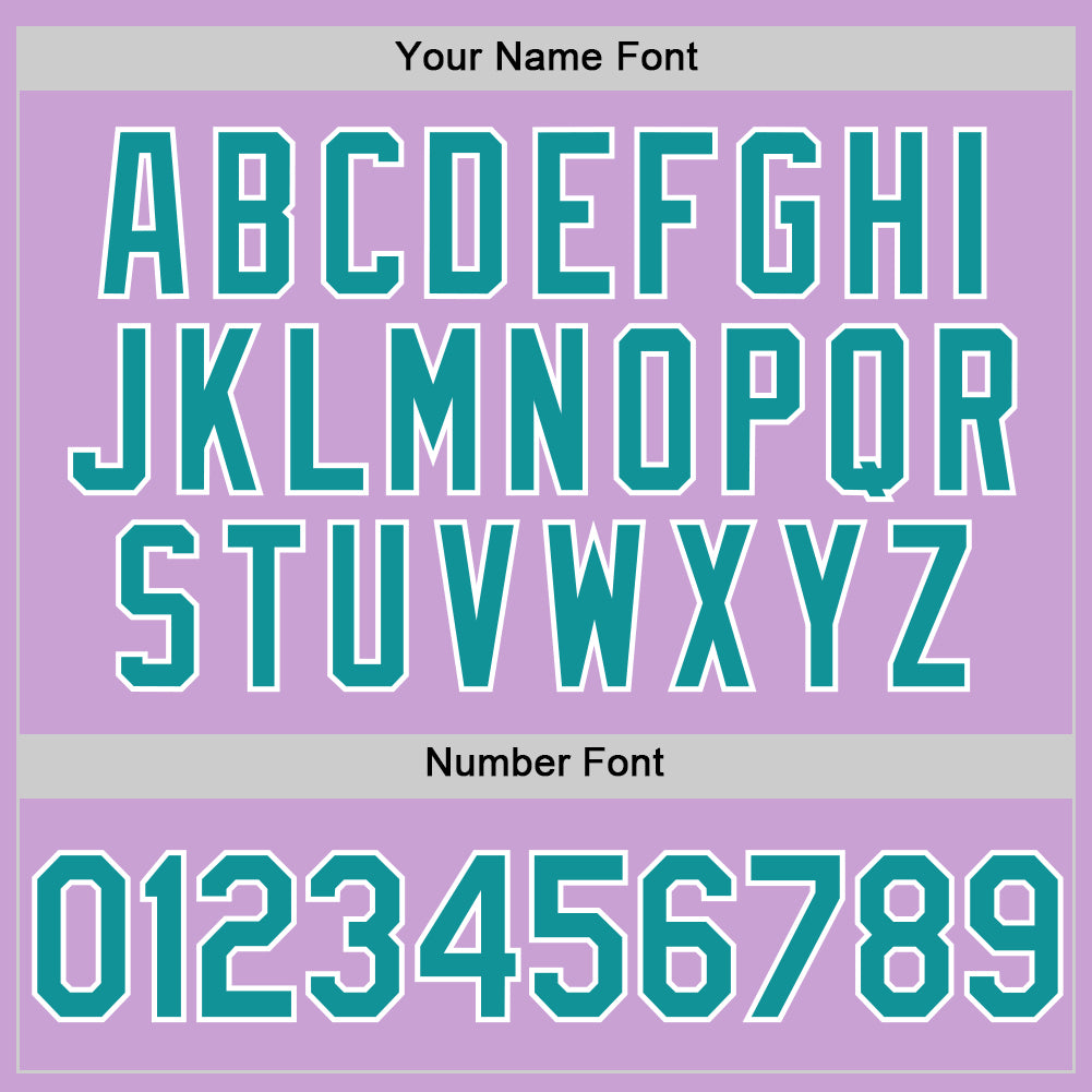 Custom Light Purple Teal-White Authentic Baseball Jersey