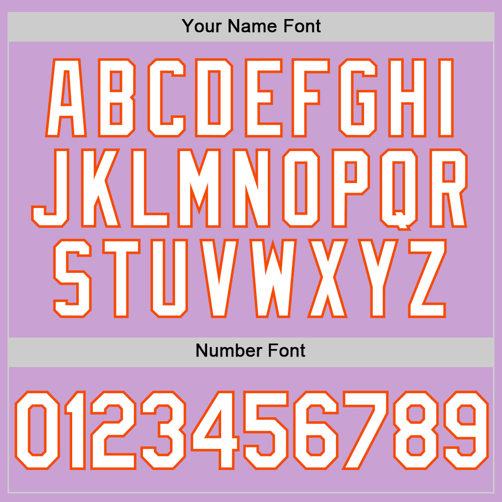 Custom Light Purple White-Orange Authentic Baseball Jersey