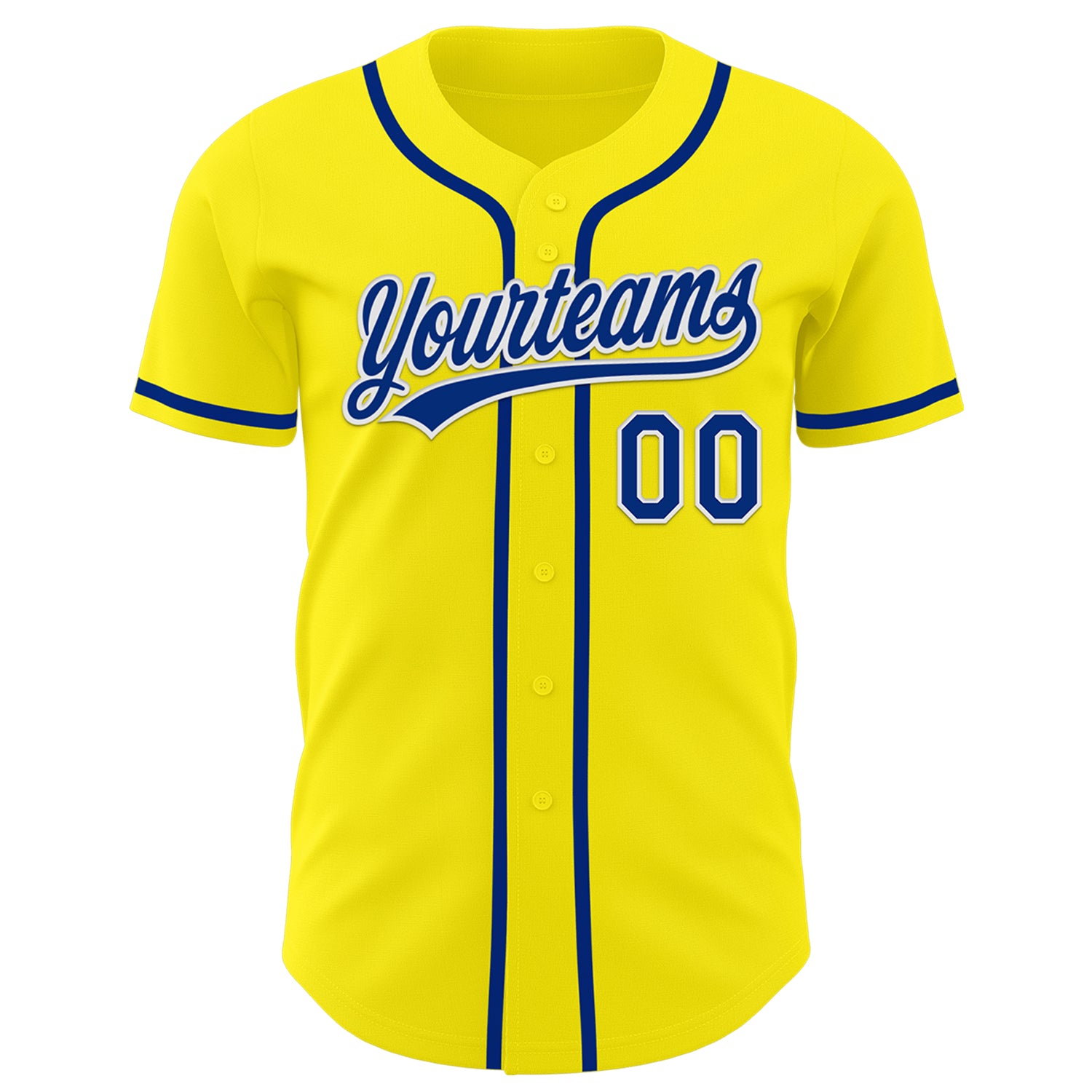 Custom Light Yellow Royal-White Authentic Baseball Jersey
