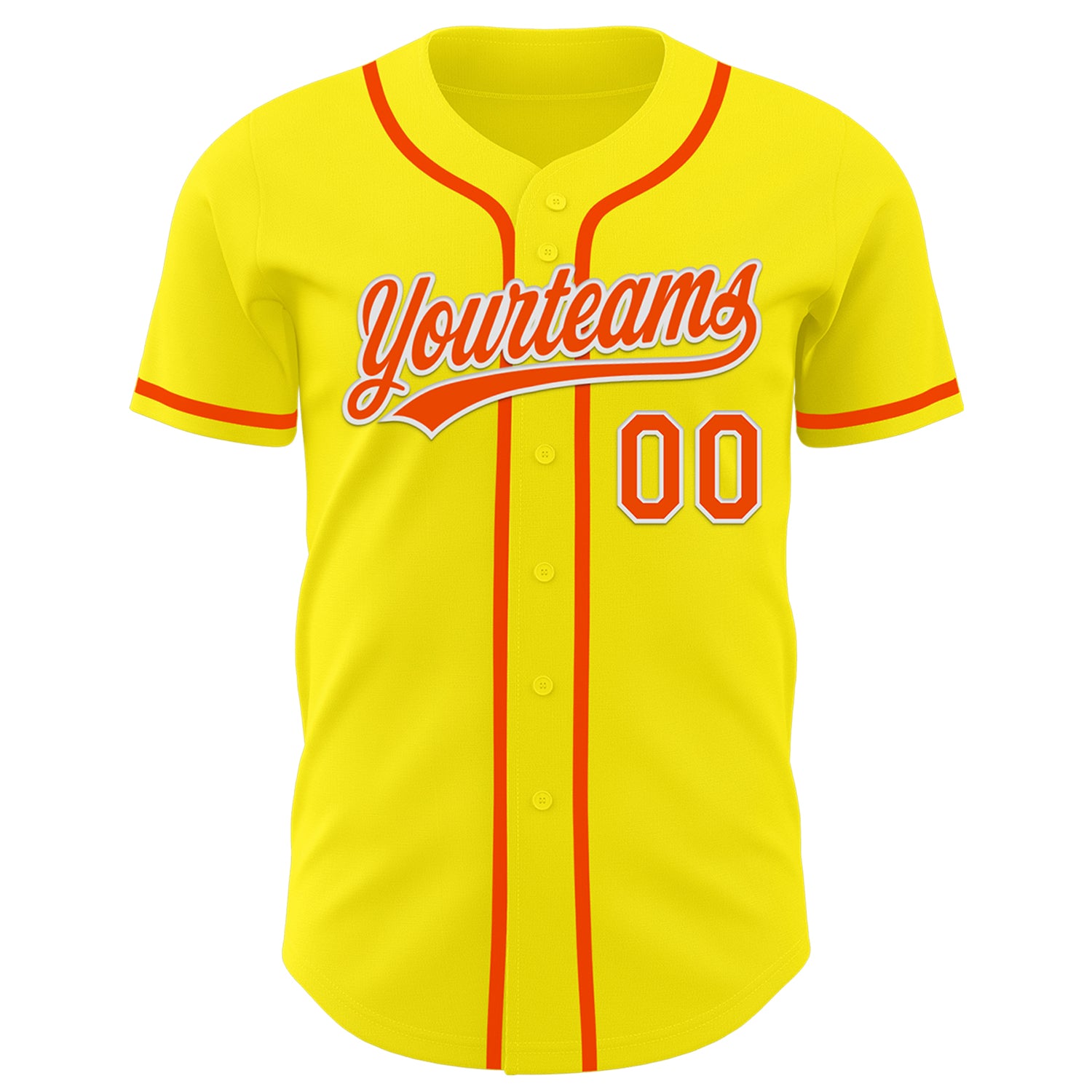 Custom Light Yellow Orange-White Authentic Baseball Jersey