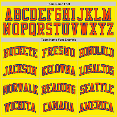 Custom Light Yellow Orange-Royal Authentic Basketball Jersey