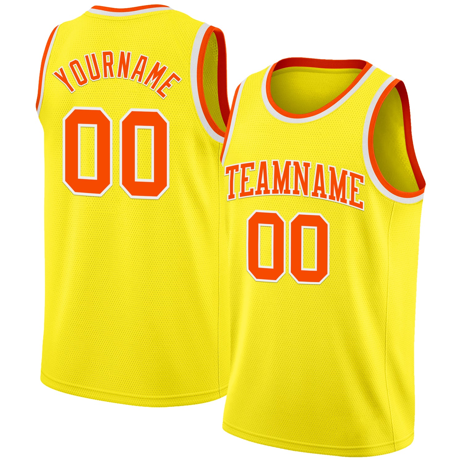 Custom Light Yellow Orange-White Authentic Basketball Jersey