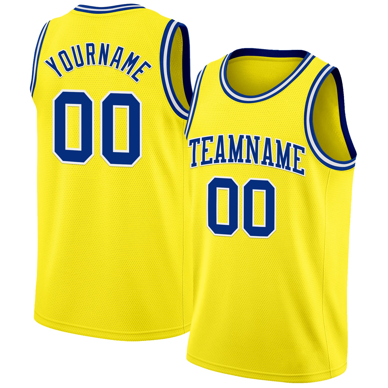 Custom Light Yellow Royal-White Authentic Basketball Jersey