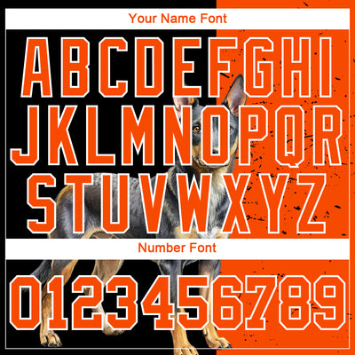 Custom Black Orange-White 3D Animal Rottweiler Dog Hunting Sleeve Performance T-Shirt