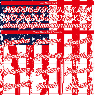 Custom White Fire Red-Royal 3D Hunting Tool American Flag Long Sleeve Performance T-Shirt