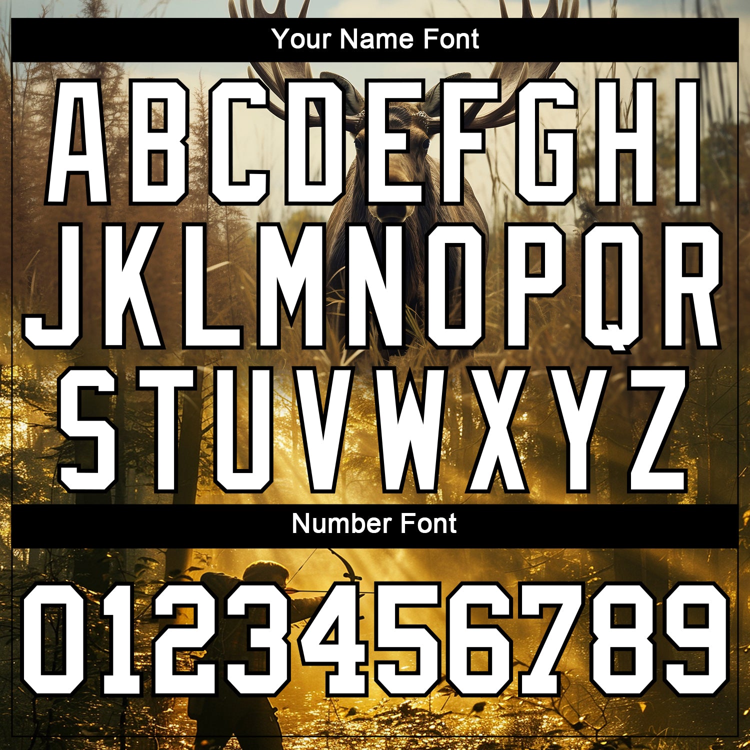 Custom Old Gold White-Black 3D Animal Deer Hunting Tool Arrow Hunter Long Sleeve Performance T-Shirt