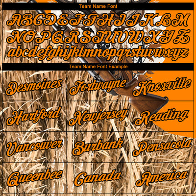 Custom Bay Orange Black 3D Animal Deer Hunting Tool Gun Long Sleeve Performance T-Shirt