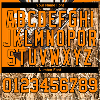 Custom Bay Orange Black 3D Animal Deer Hunting Tool Gun Long Sleeve Performance T-Shirt