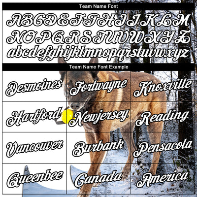 Custom White Black 3D Animal Shepherd Dog Hunting Long Sleeve Performance T-Shirt