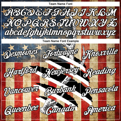 Custom Black White 3D Animal Deer Hunting American Flag Long Sleeve Performance T-Shirt