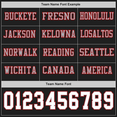 Custom Black White Gray-Red Long Sleeve Authentic Football Jersey