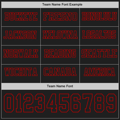 Custom Black Red Long Sleeve Authentic Football Jersey