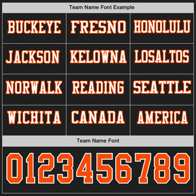 Custom Black Orange-White Long Sleeve Authentic Football Jersey