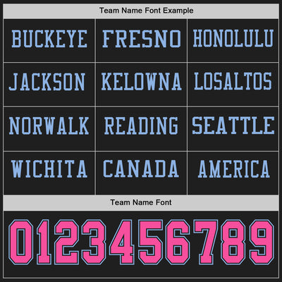 Custom Black Pink-Light Blue Long Sleeve Authentic Football Jersey