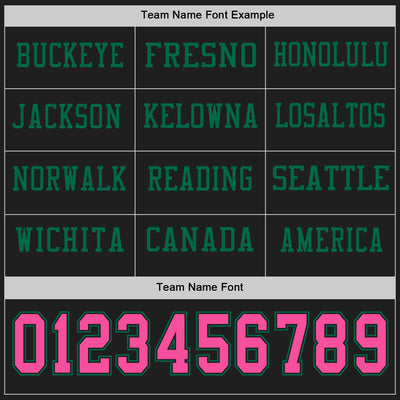 Custom Black Pink-Kelly Green Long Sleeve Authentic Football Jersey