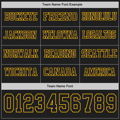 Custom Black Gold Long Sleeve Authentic Football Jersey