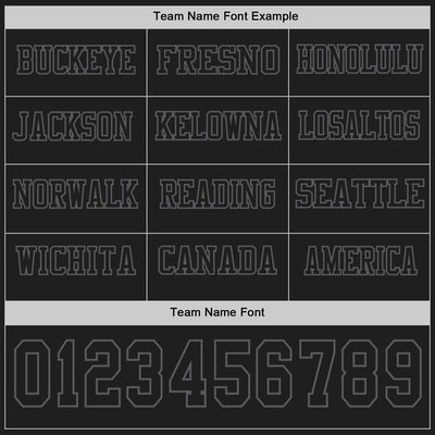 Custom Black Steel Gray Long Sleeve Authentic Football Jersey