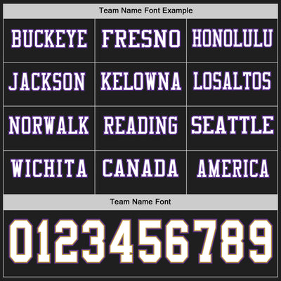 Custom Black White Old Gold-Purple Long Sleeve Authentic Football Jersey