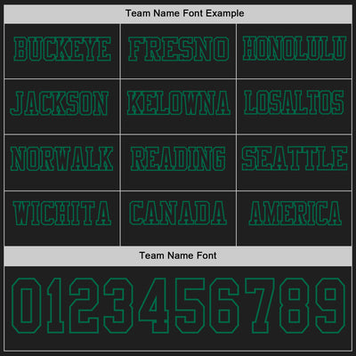 Custom Black Kelly Green Long Sleeve Authentic Football Jersey