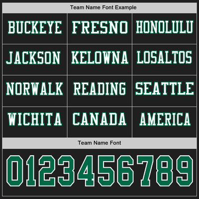 Custom Black Kelly Green-White Long Sleeve Authentic Football Jersey