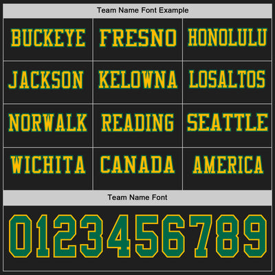Custom Black Kelly Green-Gold Long Sleeve Authentic Football Jersey