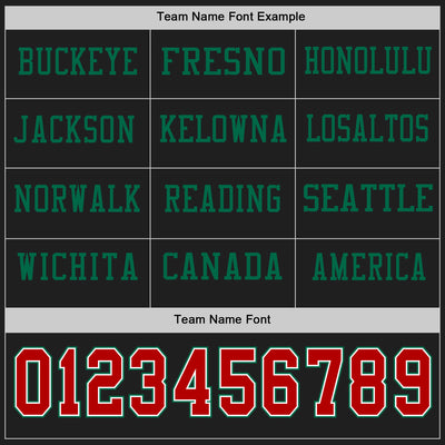 Custom Black Red White-Kelly Green Long Sleeve Authentic Football Jersey