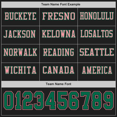 Custom Black Kelly Green-Medium Pink Long Sleeve Authentic Football Jersey